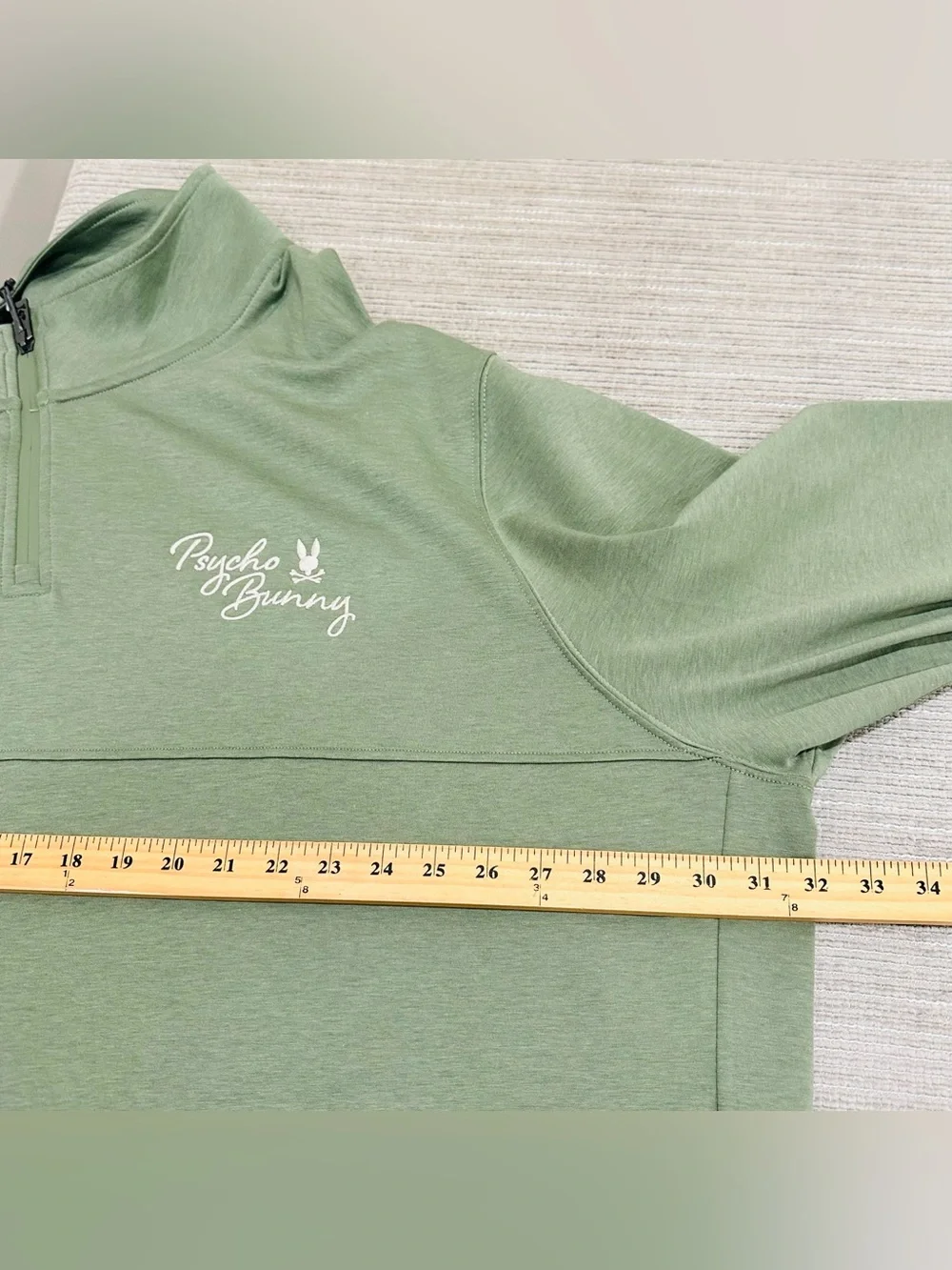 Psycho Bunny ‘Embroidered’ Desert 1/4 Zip Mock Sea Spray Sweatshirt Men’s 3XL